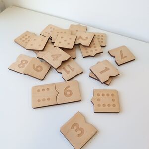 Gladfolk Wooden Number Puzzle And Matching Game
